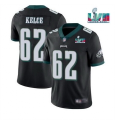 Men Women Youth Toddler Philadelphia Eagles 62 Jason Kelce Black Super Bowl LVII Patch Vapor Untouchable Limited Stitched Jersey Men Women Youth Toddler Philadelphia Eagles 62 Jason Kelce Black Super Bowl LVII Patch Vapor Untouchable Limited Stitched Jersey
