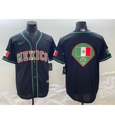 Men Mexico Baseball 2023 Black World Baseball Big Logo Classic Stitched Jersey