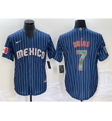 Men Mexico Baseball 7 Julio Urias 2023 Navy World Baseball Classic Stitched Jersey 4 Men Mexico Baseball 7 Julio Urias 2023 Navy World Baseball Classic Stitched Jersey 4