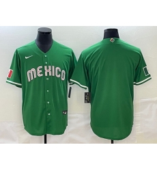 Men Mexico Baseball Blank 2023 Green World Baseball Classic Stitched Jersey 2 Men Mexico Baseball Blank 2023 Green World Baseball Classic Stitched Jersey 2