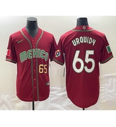 Mens Mexico Baseball #65 Giovanny Gallegos Number 2023 Red World Classic Stitched Jersey