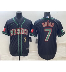 Men's Mexico Baseball #7 Julio Urias 2023 Black World Baseball Classic Stitched Jerseys 3 Men's Mexico Baseball #7 Julio Urias 2023 Black World Baseball Classic Stitched Jerseys 3