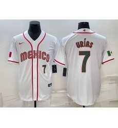 Men's Mexico Baseball #7 Julio Urias 2023 White World Baseball Classic Stitched Jerseys 4 Men's Mexico Baseball #7 Julio Urias 2023 White World Baseball Classic Stitched Jerseys 4