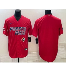 Men's Puerto Rico Baseball Blank 2023 Red World Baseball Classic Stitched Jersey Men's Puerto Rico Baseball Blank 2023 Red World Baseball Classic Stitched Jersey