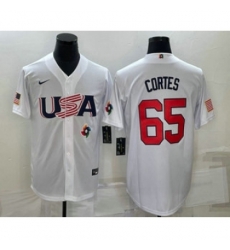 Men USA Baseball 65 Nestor Cortes 2023 White World Classic Stitched Jerseys