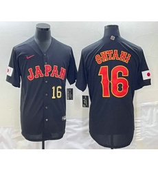 Mens Japan Baseball #16 Shohei Ohtani Number 2023 Black World Classic Stitched Jersey