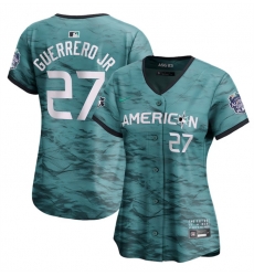 Women Toronto Blue Jays 27 Vladimir Guerrero Jr Teal 2023 All Star Stitched Baseball Jersey Women Toronto Blue Jays 27 Vladimir Guerrero Jr Teal 2023 All Star Stitched Baseball Jersey