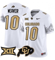 Men Colorado Buffaloes #10 Xavier Weaver White Vapor Limited Stitched Football Jersey Men Colorado Buffaloes #10 Xavier Weaver White Vapor Limited Stitched Football Jersey