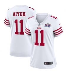 Women San Francisco 49ers 11 Brandon Aiyuk White 2023 F U S E Vapor Limited Stitched Football 2024 Super Bowl LVIII Jersey Women San Francisco 49ers 11 Brandon Aiyuk White 2023 F U S E Vapor Limited Stitched Football 2024 Super Bowl LVIII Jersey