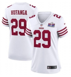 Women San Francisco 49ers 29 Talanoa Hufanga White 2023 F U S E With John Madden Patch Vapor Limited Stitched Football 2024 Super Bowl LVIII Jersey Women San Francisco 49ers 29 Talanoa Hufanga White 2023 F U S E With John Madden Patch Vapor Limited Stitched Football 2024 Super Bowl LVIII Jersey