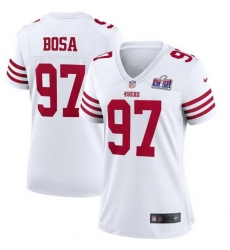Women San Francisco 49ers 97 Nick Bosa White 2023 F U S E Vapor Untouchable Limited Stitched Football 2024 Super Bowl LVIII Jersey Women San Francisco 49ers 97 Nick Bosa White 2023 F U S E Vapor Untouchable Limited Stitched Football 2024 Super Bowl LVIII Jersey