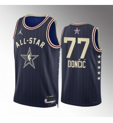 Men 2024 All Star 77 Luka Doncic Navy Stitched Basketball Jersey