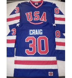 1980 JIM CRAIG Olympic USA MIRACLE Hockey K1 Jersey New BLUE