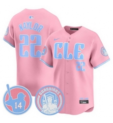 Men Cleveland Guardians 22 Josh Naylor Bubblegum Pink 2025 Vapor Limited Stitched Baseball Jersey