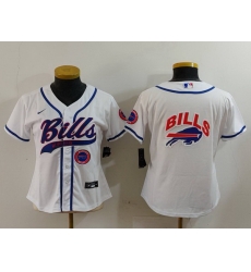 Women Buffalo Bills White Team Big Logo With Patch Cool Base Stitched Baseball Jersey Women Buffalo Bills White Team Big Logo With Patch Cool Base Stitched Baseball Jersey