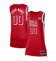 Women USA Basketball ACTIVE PLAYER Custom Red 2024 Swingman Stitched Jersey Women USA Basketball ACTIVE PLAYER Custom Red 2024 Swingman Stitched Jersey