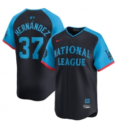 Men National League 37 Teoscar Hernandez Navy 2024 All Star Limited Stitched Baseball Jersey Men National League 37 Teoscar Hernandez Navy 2024 All Star Limited Stitched Baseball Jersey