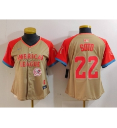 Women American League 22 Juan Soto Cream 2024 All Star Limited Stitched Baseball Jersey 6 Women American League 22 Juan Soto Cream 2024 All Star Limited Stitched Baseball Jersey 6