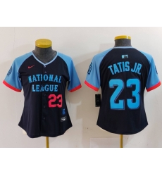 Women National League 23 Fernando Tatis Jr Navy 2024 All Star Limited Stitched Baseball Jersey 3 Women National League 23 Fernando Tatis Jr Navy 2024 All Star Limited Stitched Baseball Jersey 3