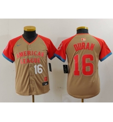 Youth American League 16 Jarren Duran Cream 2024 All Star Limited Stitched Jersey 3 Youth American League 16 Jarren Duran Cream 2024 All Star Limited Stitched Jersey 3