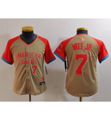 Youth American League 7 Bobby Witt Jr Cream 2024 All Star Limited Stitched Jersey 1 Youth American League 7 Bobby Witt Jr Cream 2024 All Star Limited Stitched Jersey 1