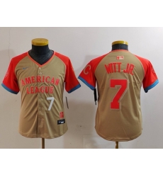 Youth American League 7 Bobby Witt Jr Cream 2024 All Star Limited Stitched Jersey 5 Youth American League 7 Bobby Witt Jr Cream 2024 All Star Limited Stitched Jersey 5