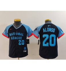 Youth National League 20 Pete Alonso Navy 2024 All Star Limited Stitched Baseball Jersey 6 Youth National League 20 Pete Alonso Navy 2024 All Star Limited Stitched Baseball Jersey 6