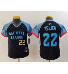 Youth National League 22 Christian Yelich Navy 2024 All Star Limited Stitched Baseball Jersey 5 Youth National League 22 Christian Yelich Navy 2024 All Star Limited Stitched Baseball Jersey 5