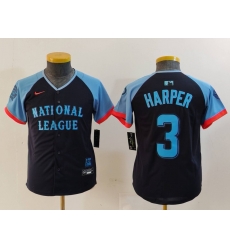 Youth National League 3 Bryce Harper Navy 2024 All Star Limited Stitched Baseball Jersey 7 Youth National League 3 Bryce Harper Navy 2024 All Star Limited Stitched Baseball Jersey 7