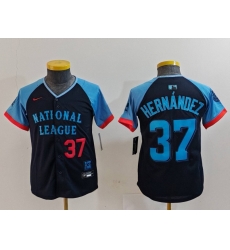 Youth National League 37 Teoscar Hernandez Navy 2024 All Star Limited Stitched Baseball Jersey 3 Youth National League 37 Teoscar Hernandez Navy 2024 All Star Limited Stitched Baseball Jersey 3