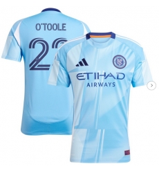 Men's New York City FC Kevin O'Toole adidas Light Blue 2025 The Excelsior Kit Replica Player Jersey