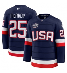 Men USA 25 Charlie McAvoy Navy 2025 4 Nations Face Off Stitched Jersey