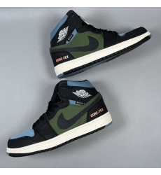 Men Air Jordan 1 Green Black Gore Tex Baketball Shoes