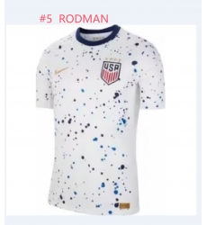 Women Soccer #5 RODMAN White Jersey