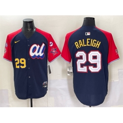 Men American League 29 Cal Raleigh Navy Red Alternate 2025 All Star With Patch Edition Limited Stitched Baseball Jersey
