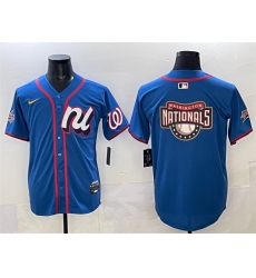 Men National League Washington Nationals Team Big Logo Blue 2025 All Star Edition Limited Stitched Baseball Jersey Men National League Washington Nationals Team Big Logo Blue 2025 All Star Edition Limited Stitched Baseball Jersey