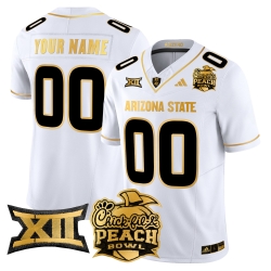 Men Women Youth Arizona State Sun Devils 2025 Peach Bowl Gold Vapor Limited Custom Jersey V2 All Stitched White Gold
