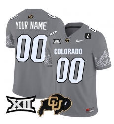 Men Women Youth Colorado Buffaloes Gray Vapor Limited Custom Jersey V2 Big 12 XII Patch All Stitched Black Patch Men Women Youth Colorado Buffaloes Gray Vapor Limited Custom Jersey V2 Big 12 XII Patch All Stitched Black Patch