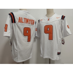 Men Illinois Fighting Nike Luke Altmyer #9 White Illini Football Game Jersey