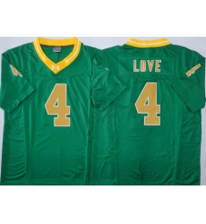 Men Norte Dame Fighting Irish Green #4 Jeremiyah Love Stitched F U S E NCAA Jersey