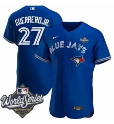 Men Toronto Blue Jays 27 Vladimir Guerrero Jr Men Nike Royal Alternate 2020 Flex Base Player MLB Jersey