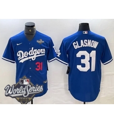 Men Los Angeles Dodgers 31 Tyler Glasnow 2025 World Series Cool Base Stitched Baseball Jersey Blue Men Los Angeles Dodgers 31 Tyler Glasnow 2025 World Series Cool Base Stitched Baseball Jersey Blue