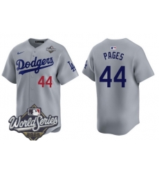 Men Los Angeles Dodgers 44 Andy Pages 2025 World Series Cool Base Stitched Baseball Jersey Gray