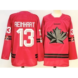 Men Canada Hockey 13 Sam Reinhart Red Stitched Jersey