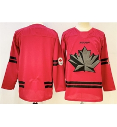 Men Canada Hockey Blank Red Stitched Jersey