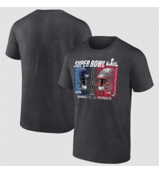 Men New England Patriots vs Seattle Seahawks Charcoal 2025 Super Bowl LX Matchup Final Battle T Shirt Men New England Patriots vs Seattle Seahawks Charcoal 2025 Super Bowl LX Matchup Final Battle T Shirt