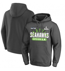 Men Seattle Seahawks Charcoal 2025 Super Bowl LX Big  26 Tall Game Plan Hoodie