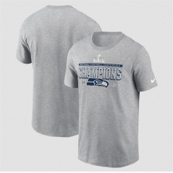 Men Seattle Seahawks Heather Gray 2025 NFC Champions Locker Room Trophy Collection T Shirt