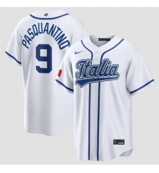 Men Italy Baseball  9 Vinnie Pasquantino 2026 World Baseball Classic Home Stadium Stitched Jersey