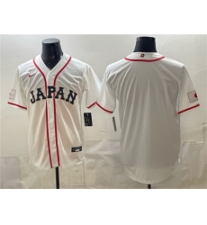 Men Japan Baseball Blank White 2026 World Baseball Classic Home Stadium Stitched Jersey